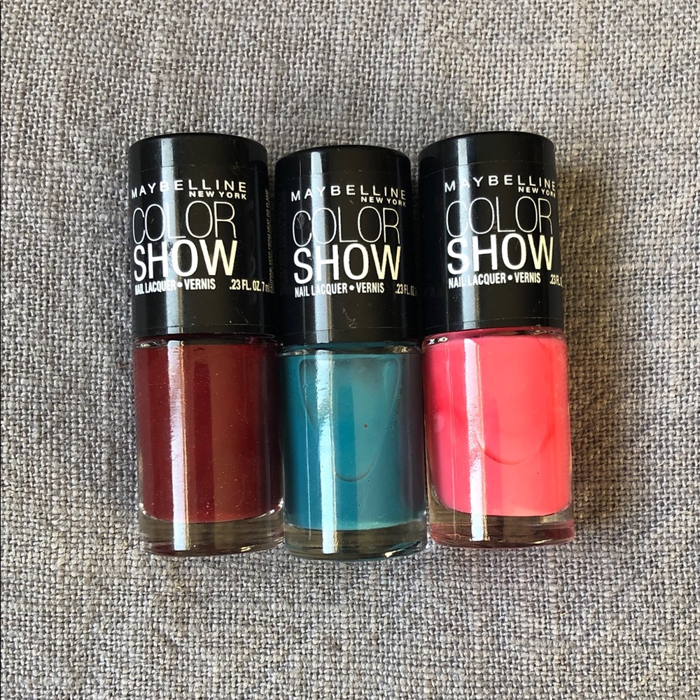 Maybelline Color Show Nail Lacquer Trio - Burgundy, Teal, Coral